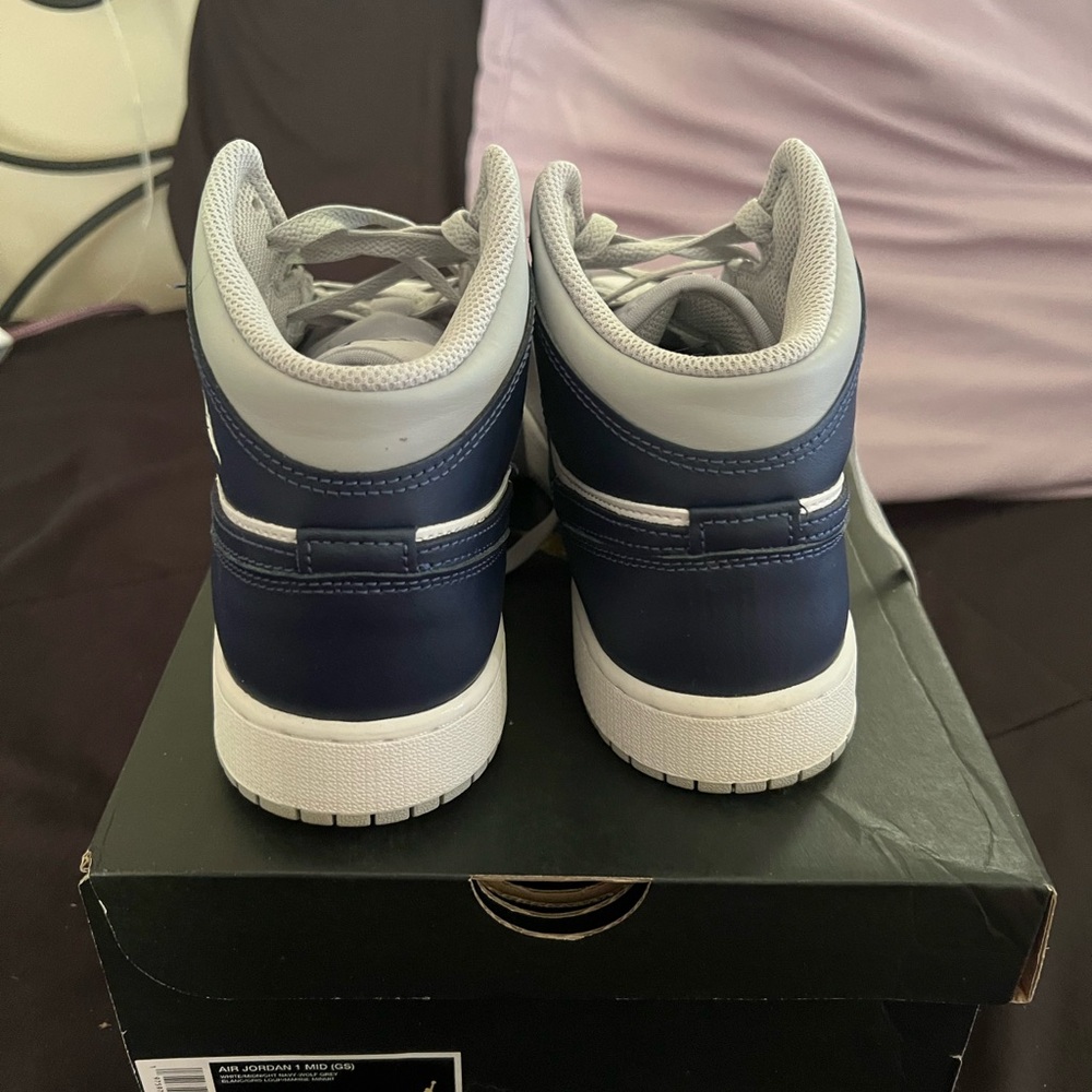 Navy and Gray High-Top Sneakers